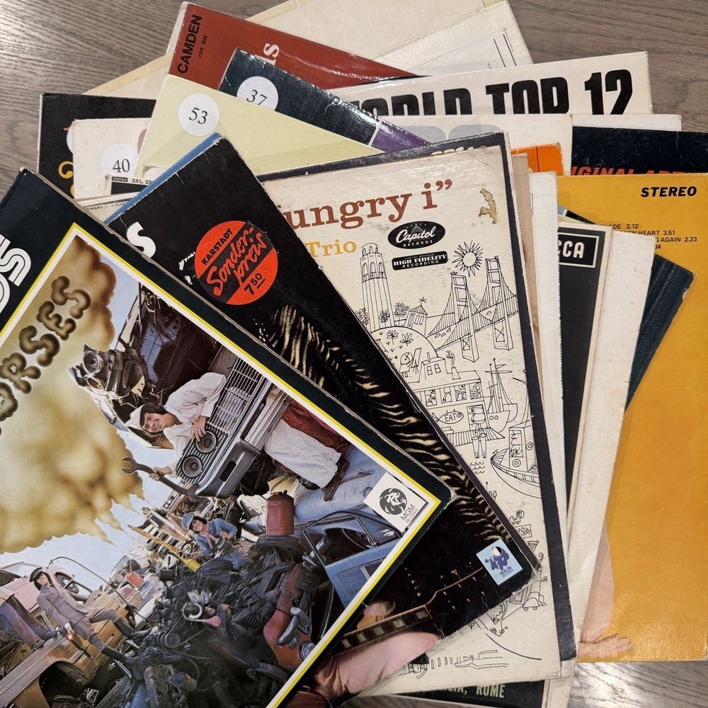 12" Vinyl Records Lot of 10 Random used LP 1950s-80s Mixed Genres craft party Dj